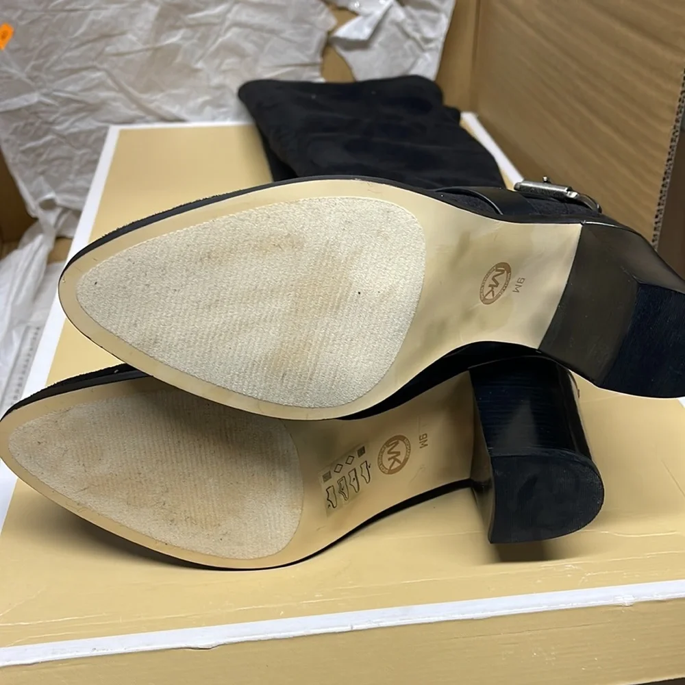 BNIB Michael Kors Boot Nadine Black Stretch suede 3”heeled size - Picture 10 of 11